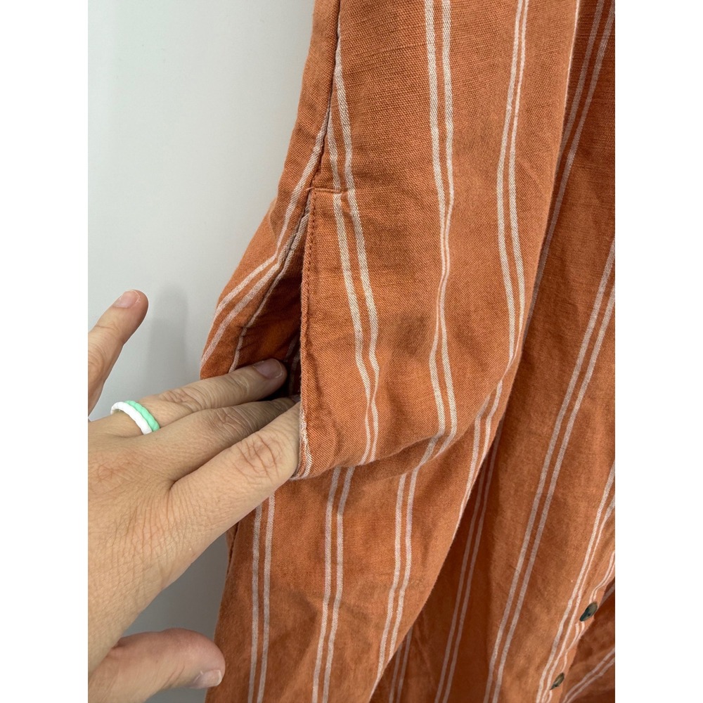 Pact Rust Orange Striped Midi Dress - Picture 4 of 10